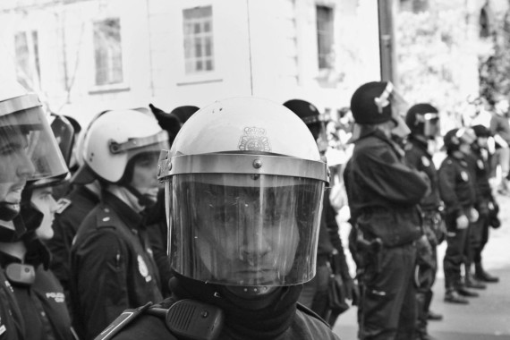 Photojournalism anti riot police